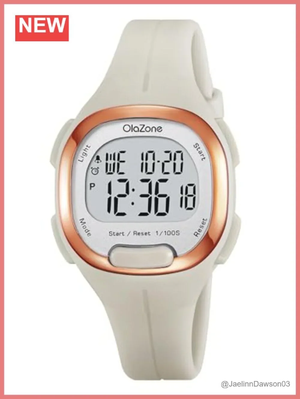 Women's Digital Sport Watch Waterproof Chronograph TPU Strap 50M Alarm Stopwatch